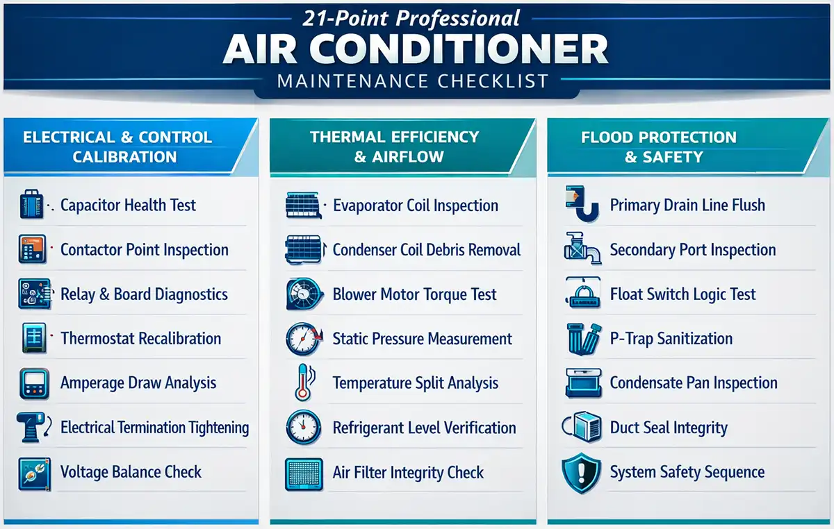 Professional AC Maintenance Checklist Orlando - 21-Point HVAC Audit for Clear Comfort Members
